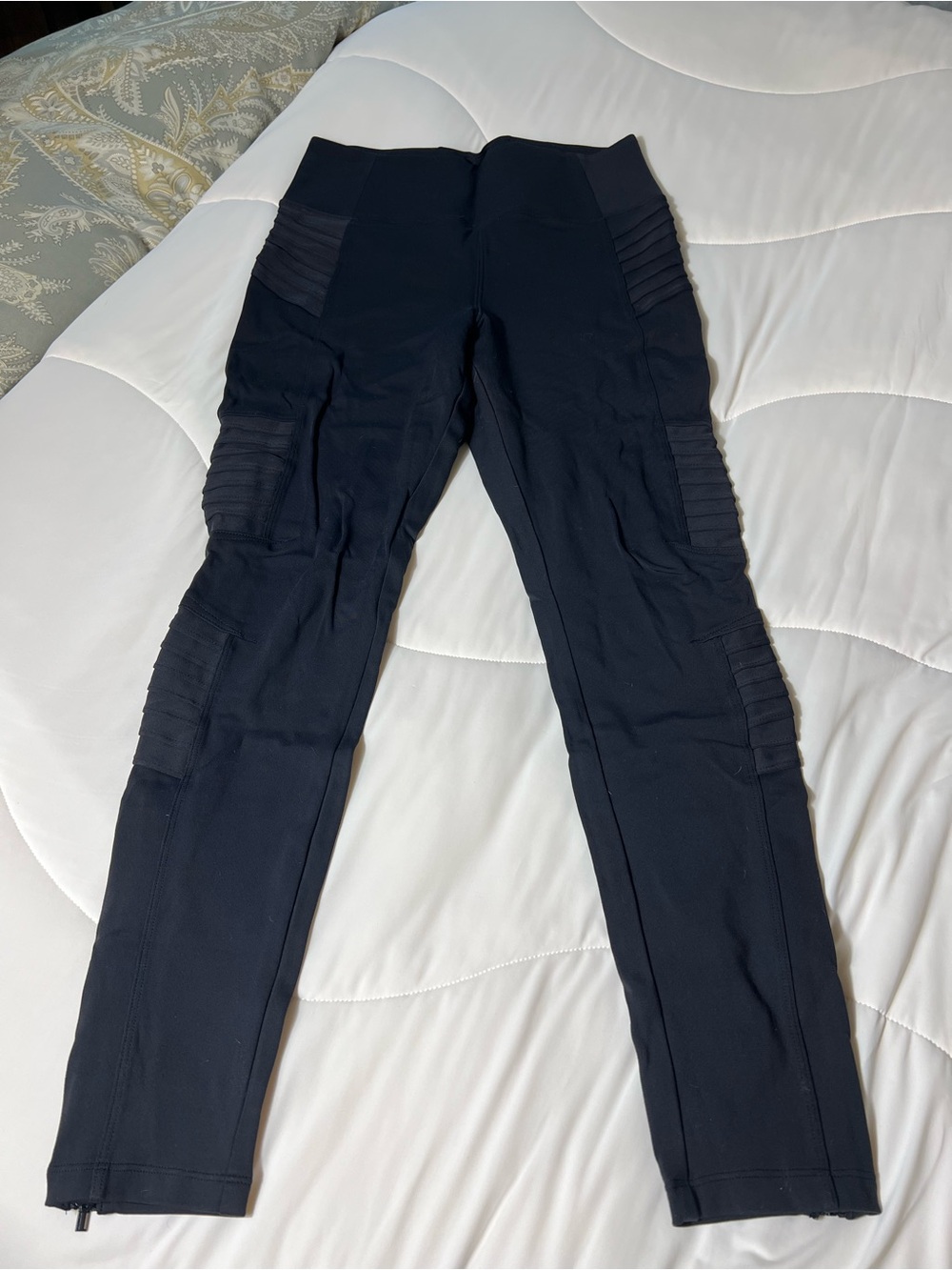 Athleta Delancey Moto Leggings with Ribbed Paneling and Ankle Zippers